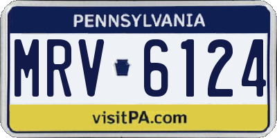 PA license plate MRV6124