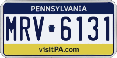 PA license plate MRV6131