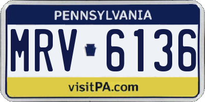 PA license plate MRV6136