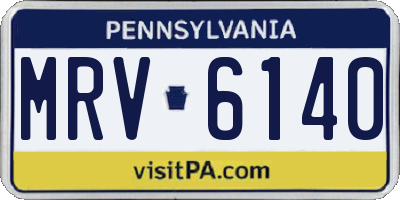 PA license plate MRV6140