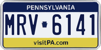 PA license plate MRV6141