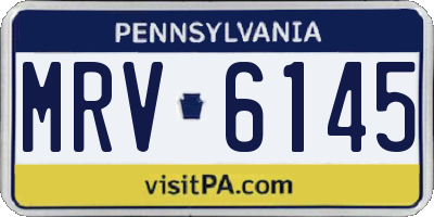 PA license plate MRV6145