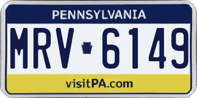 PA license plate MRV6149