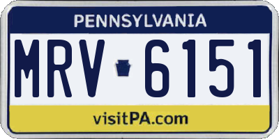 PA license plate MRV6151