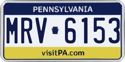 PA license plate MRV6153