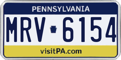 PA license plate MRV6154