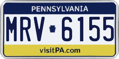 PA license plate MRV6155