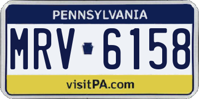 PA license plate MRV6158
