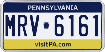 PA license plate MRV6161