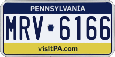 PA license plate MRV6166