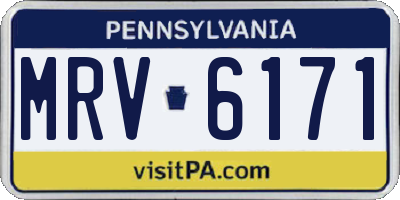 PA license plate MRV6171