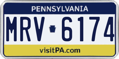 PA license plate MRV6174