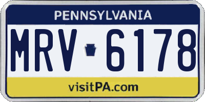PA license plate MRV6178