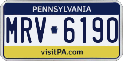PA license plate MRV6190