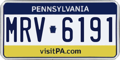 PA license plate MRV6191