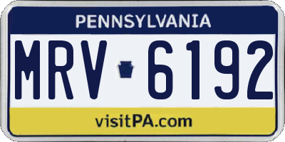 PA license plate MRV6192