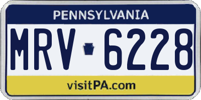 PA license plate MRV6228