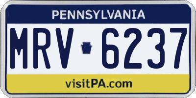 PA license plate MRV6237