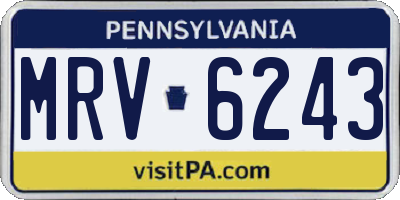 PA license plate MRV6243