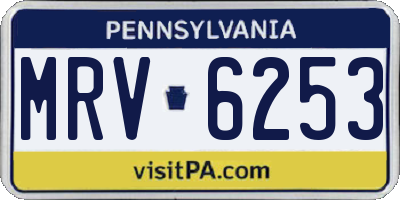 PA license plate MRV6253