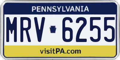 PA license plate MRV6255