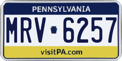 PA license plate MRV6257