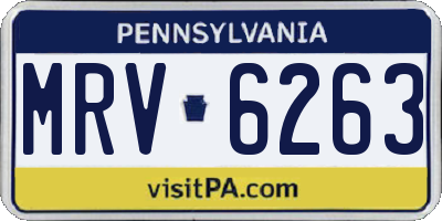 PA license plate MRV6263