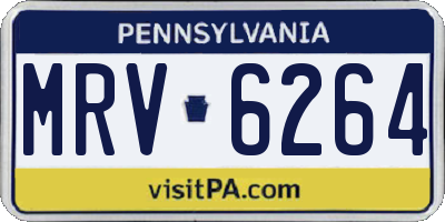 PA license plate MRV6264