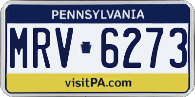 PA license plate MRV6273