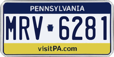 PA license plate MRV6281