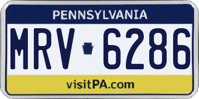 PA license plate MRV6286