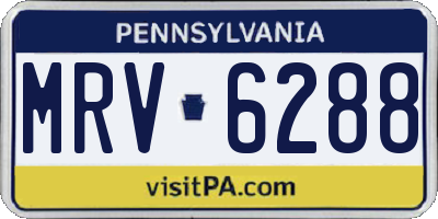 PA license plate MRV6288