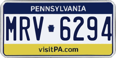 PA license plate MRV6294