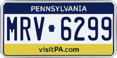 PA license plate MRV6299
