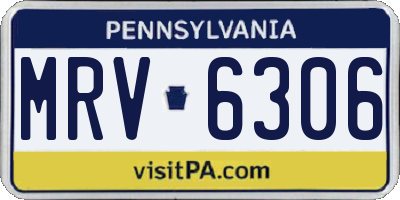 PA license plate MRV6306