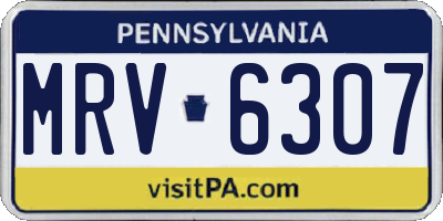 PA license plate MRV6307