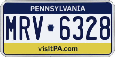PA license plate MRV6328