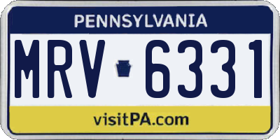 PA license plate MRV6331