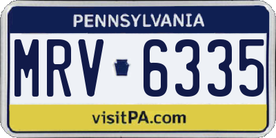 PA license plate MRV6335