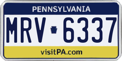 PA license plate MRV6337