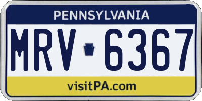 PA license plate MRV6367