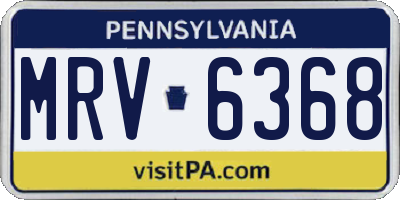 PA license plate MRV6368