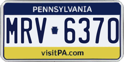 PA license plate MRV6370