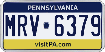 PA license plate MRV6379