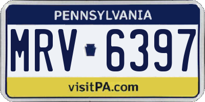PA license plate MRV6397