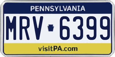 PA license plate MRV6399