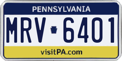 PA license plate MRV6401