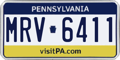 PA license plate MRV6411