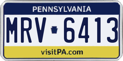 PA license plate MRV6413