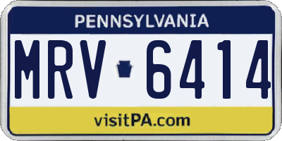 PA license plate MRV6414